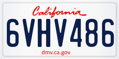 CA license plate 6VHV486