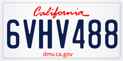 CA license plate 6VHV488