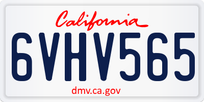 CA license plate 6VHV565
