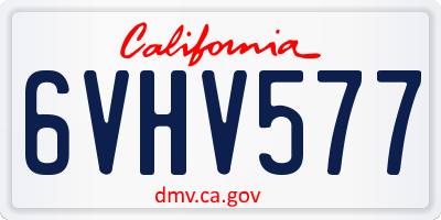 CA license plate 6VHV577