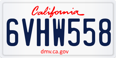 CA license plate 6VHW558