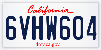 CA license plate 6VHW604