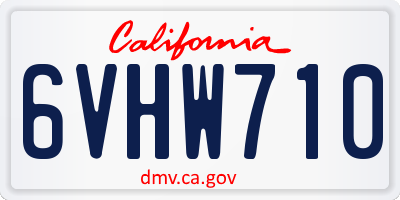 CA license plate 6VHW710