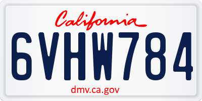 CA license plate 6VHW784