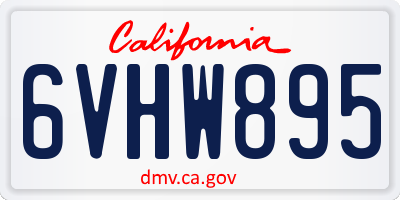 CA license plate 6VHW895