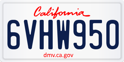 CA license plate 6VHW950