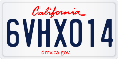 CA license plate 6VHX014