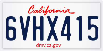CA license plate 6VHX415
