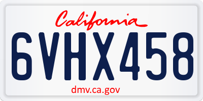 CA license plate 6VHX458