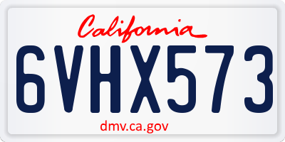 CA license plate 6VHX573