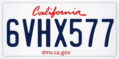 CA license plate 6VHX577