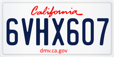 CA license plate 6VHX607