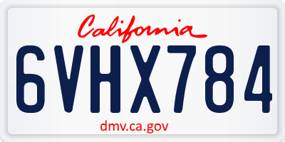 CA license plate 6VHX784