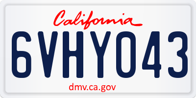 CA license plate 6VHY043