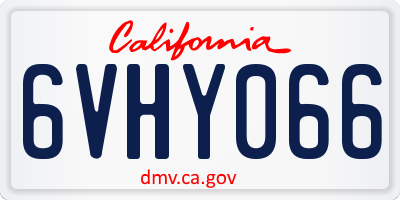 CA license plate 6VHY066