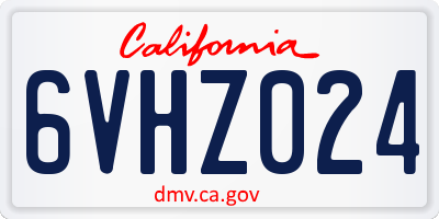 CA license plate 6VHZ024