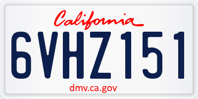 CA license plate 6VHZ151
