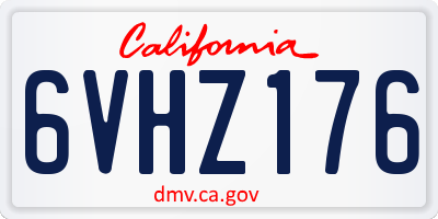 CA license plate 6VHZ176