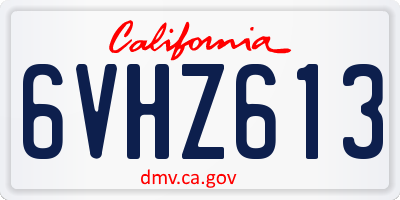 CA license plate 6VHZ613