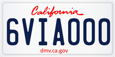 CA license plate 6VIA000