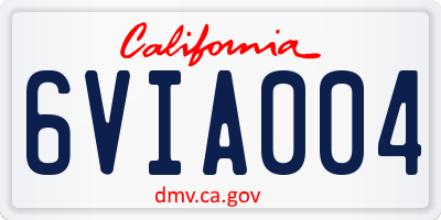 CA license plate 6VIA004