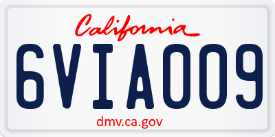 CA license plate 6VIA009