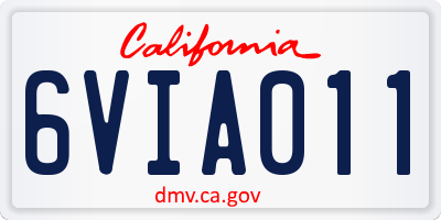 CA license plate 6VIA011