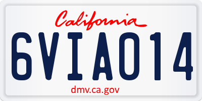 CA license plate 6VIA014