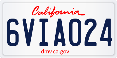 CA license plate 6VIA024