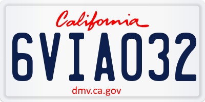 CA license plate 6VIA032