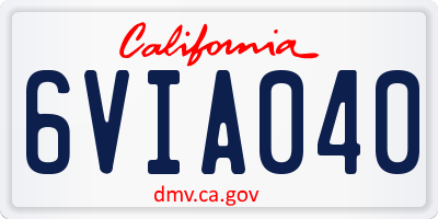 CA license plate 6VIA040