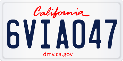 CA license plate 6VIA047