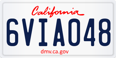 CA license plate 6VIA048