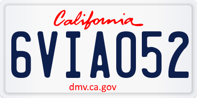 CA license plate 6VIA052