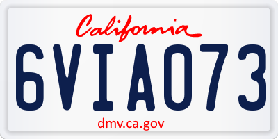 CA license plate 6VIA073