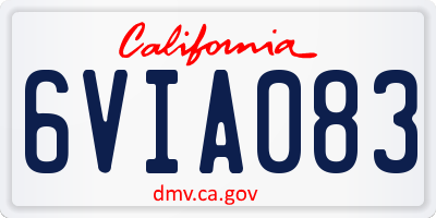 CA license plate 6VIA083