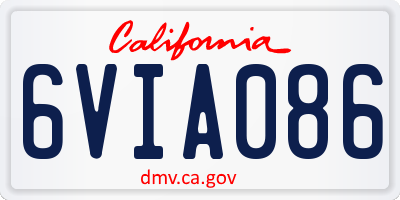 CA license plate 6VIA086