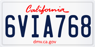CA license plate 6VIA768