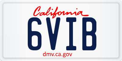 CA license plate 6VIB