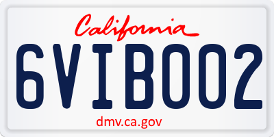 CA license plate 6VIB002