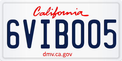 CA license plate 6VIB005