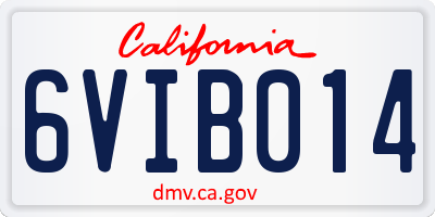 CA license plate 6VIB014