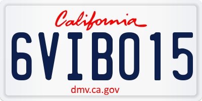 CA license plate 6VIB015
