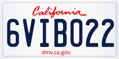 CA license plate 6VIB022