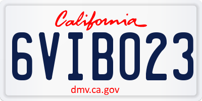 CA license plate 6VIB023