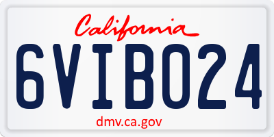 CA license plate 6VIB024
