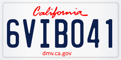 CA license plate 6VIB041