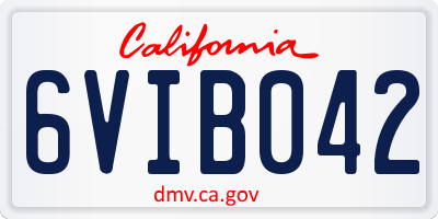 CA license plate 6VIB042