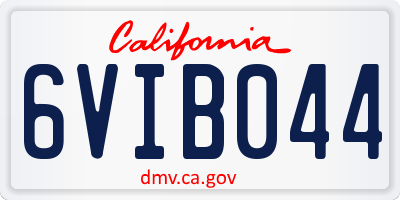 CA license plate 6VIB044