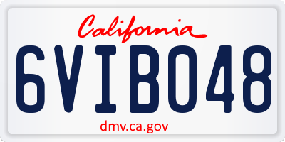 CA license plate 6VIB048